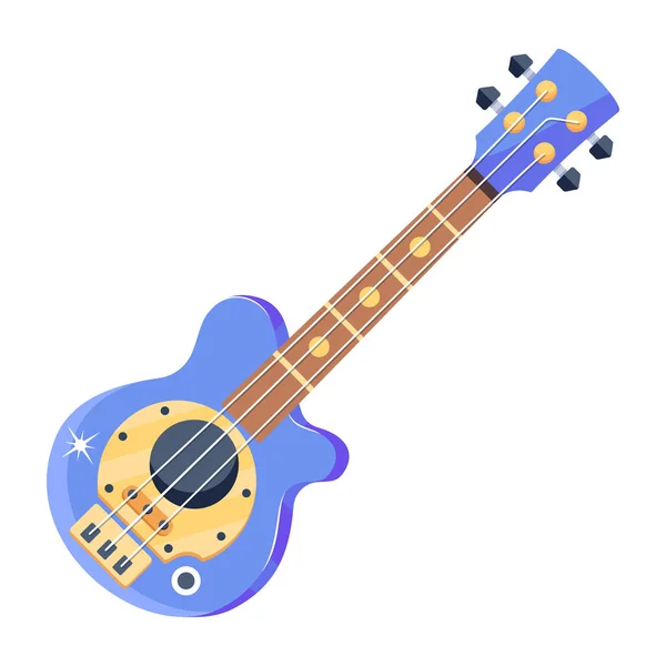 Icono Guitarra Estilo Dibujos Animados Aislado Sobre Fondo Blanco — Vector de stock