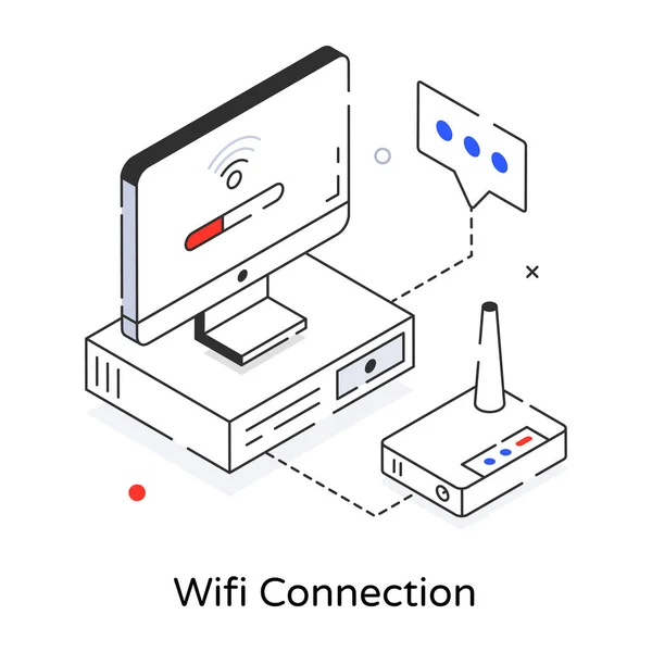 Wifiアイコンの等角ベクトル図 — ストックベクタ