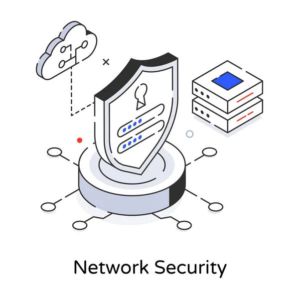 Network Security Simple Design — Stock Vector