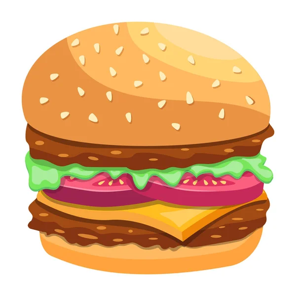 Burger Vektor Illusztráció Design — Stock Vector
