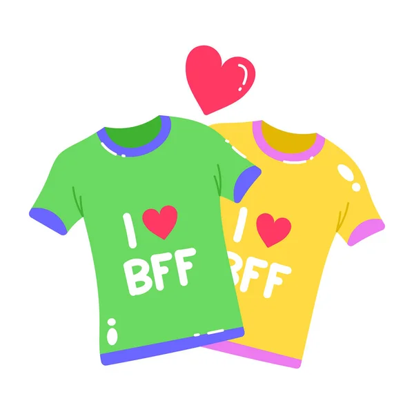 Bff Shirts Vektorillustration — Stockvektor