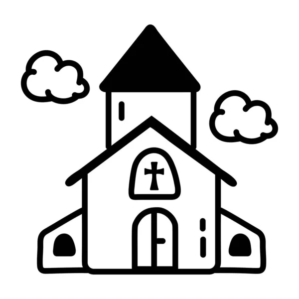 Kościół Ilustracja Wektora Ikony Internetowej — Wektor stockowy