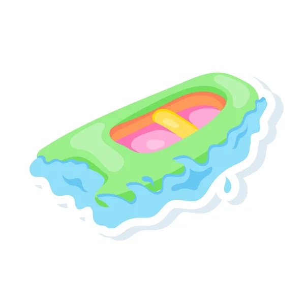 Opblaasbare Boot Zwembad Vector Illustratie Ontwerp — Stockvector