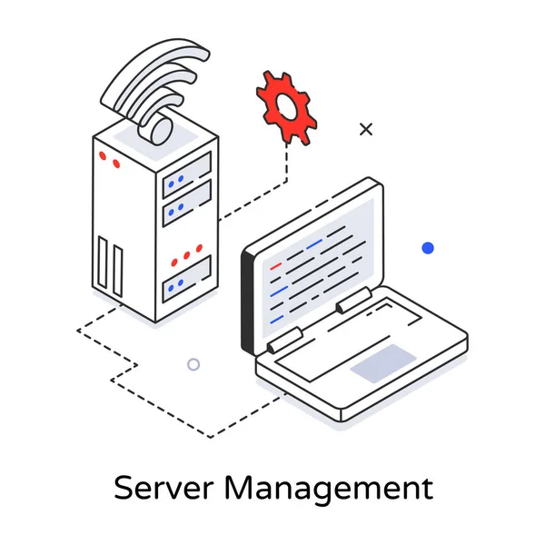 Gestione Server Icona Web Semplice Illustrazione — Vettoriale Stock