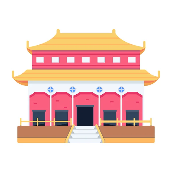 Japanese Style Architecture Building Cartoon Vector Illustration Graphic Design — Stock Vector