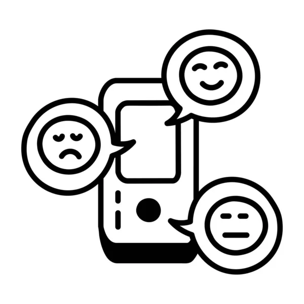 Banner Con Smartphone Con Iconos Emoji Ilustración Vectorial — Vector de stock
