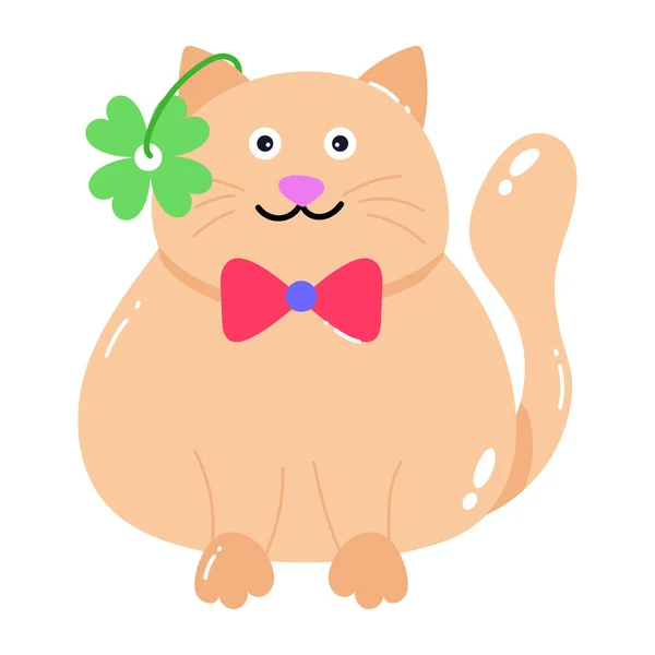 Πανό Χαρακτήρα Γάτα Κινουμένων Σχεδίων Διανυσματική Απεικόνιση — Διανυσματικό Αρχείο