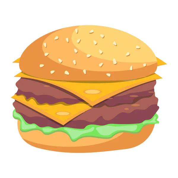 Hamburger Hamburger Vektör Illüstrasyonu — Stok Vektör