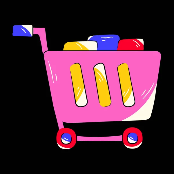 Vector Illustration Shopping Cart — Stock Vector
