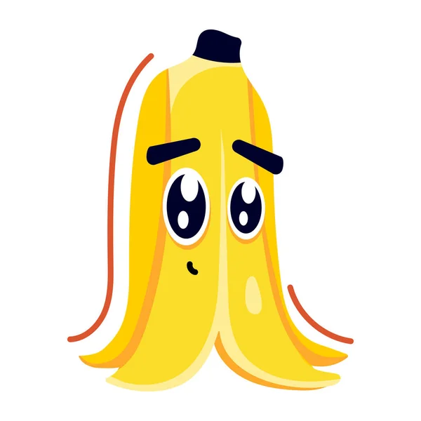 Illustration Vectorielle Triste Caractère Banane — Image vectorielle