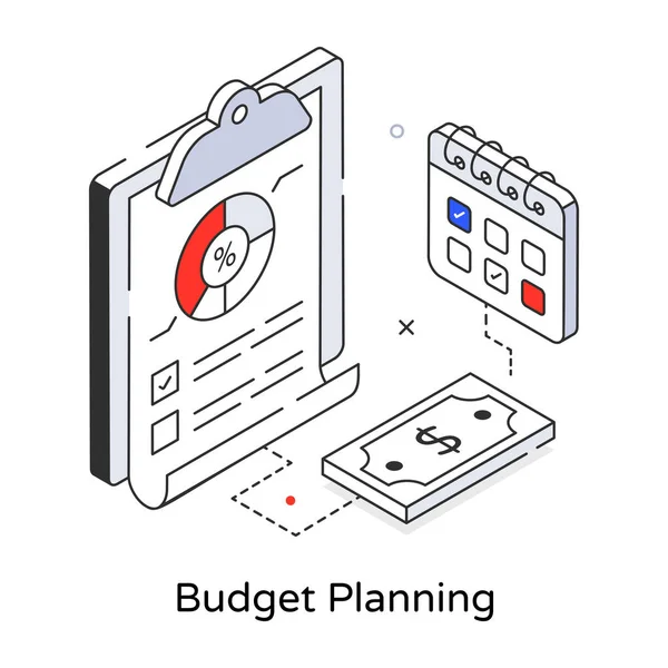 Ilustração Vetorial Planeamento Orçamental —  Vetores de Stock
