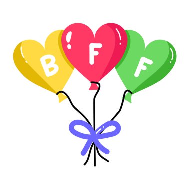 bff balonları vektör illüstrasyon tasarımı