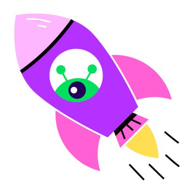 şirin çizgi film roket ikonu 