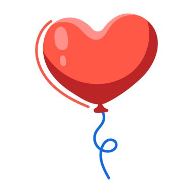 balon kalp ikonu vektör illüstrasyon grafik tasarımı