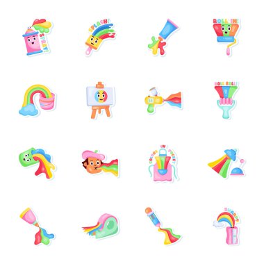 Tasarımınız için renkli gökkuşağı simgeleri seti