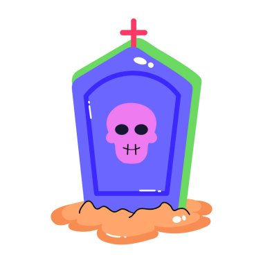halloween grave. simple illustration
