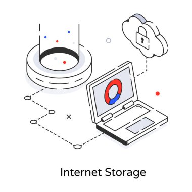 İnternet deposu, vektör illüstrasyonu