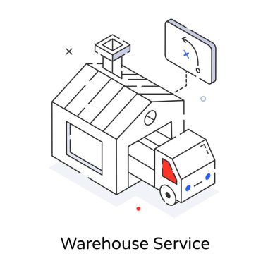 line icon of delivery truck