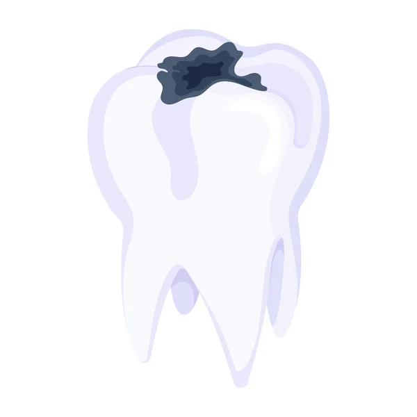 歯にデンタルフロス ベクターイラスト — ストックベクタ