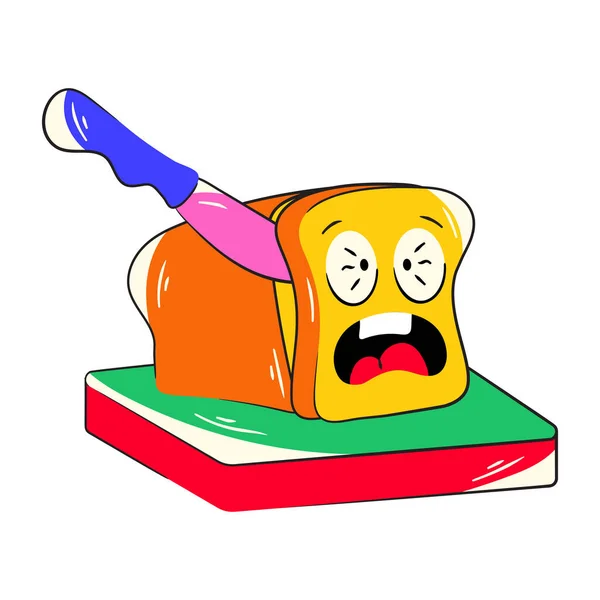 Vector Illustration Slicing Bread — Stock Vector