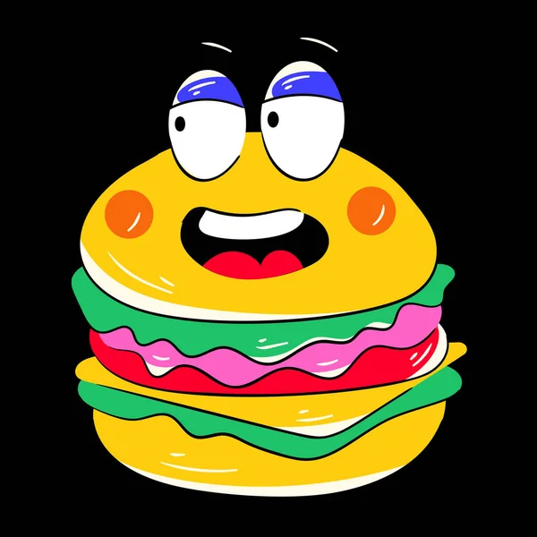 Ilustração Vetorial Caráter Cheeseburger — Vetor de Stock