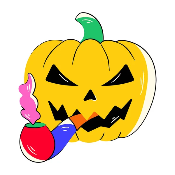 Vector Illustratie Van Halloween Pompoen — Stockvector