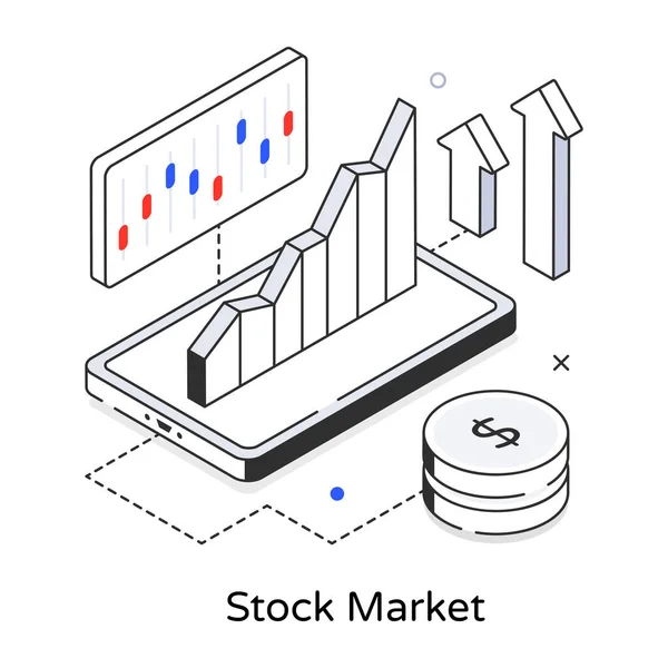 股票市场的矢量图解 — 图库矢量图片