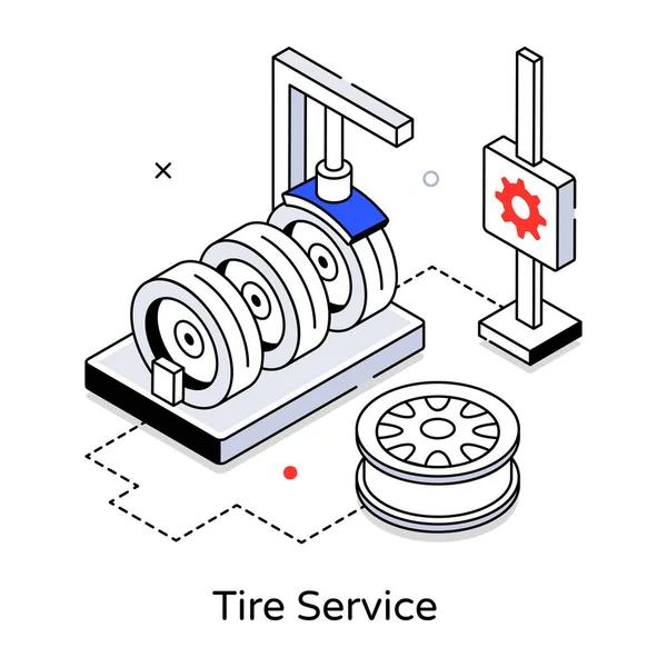 Lastik servisinin vektör illüstrasyonu