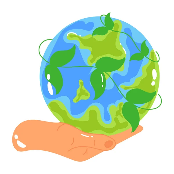Earth Planet Hand Vector Illustration — Stock Vector