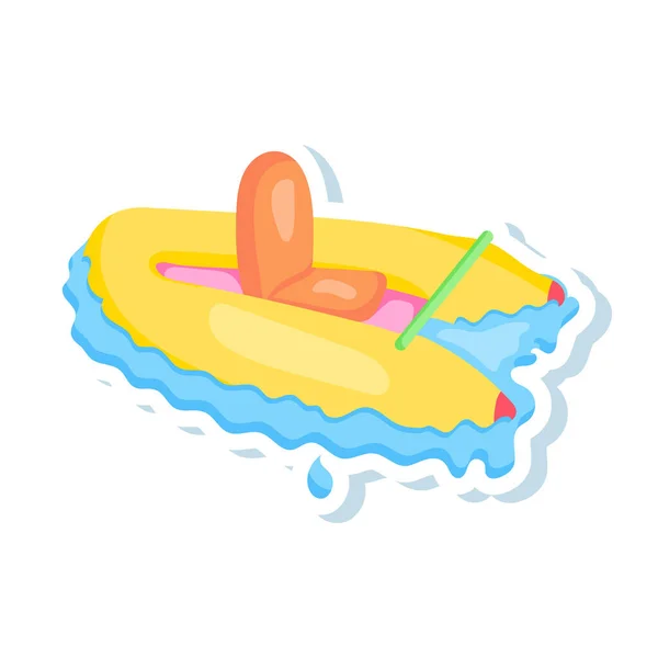Opblaasbare Boot Zwembad Vector Illustratie Ontwerp — Stockvector