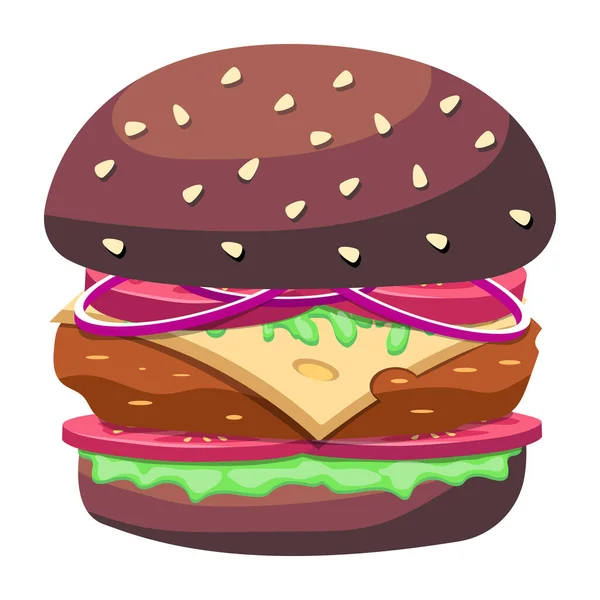 Vektorillustration Des Burgers Fast Food — Stockvektor
