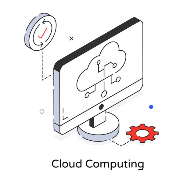 Cloud Computing Vector Illustratie Ontwerp — Stockvector