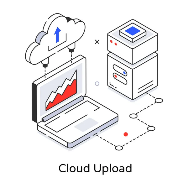 Ilustração Vetorial Upload Nuvem — Vetor de Stock