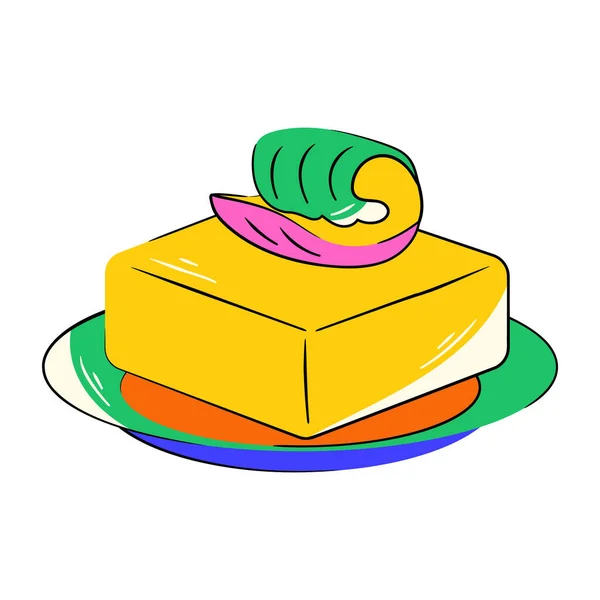 Delicious Cake Sweet Dessert Vector Illustration Design — Stock Vector