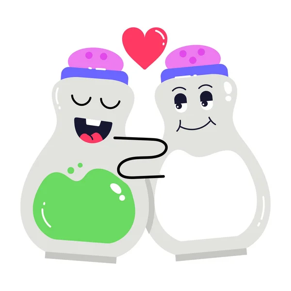 Couple Mignon Fiole Avec Poison Illustration Vectorielle Conception Simple — Image vectorielle