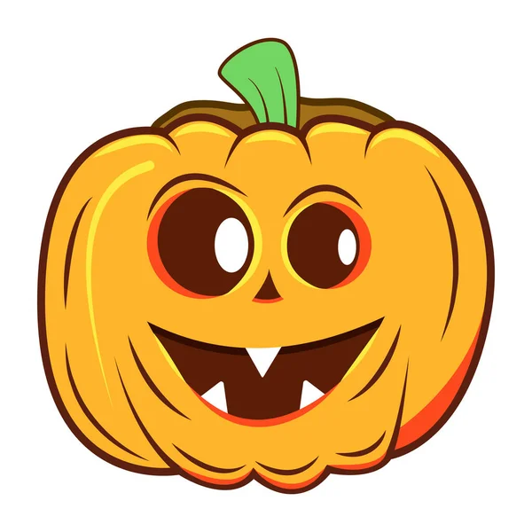 Halloween Pumpkin Icon Cartoon Illustration — Stock Vector