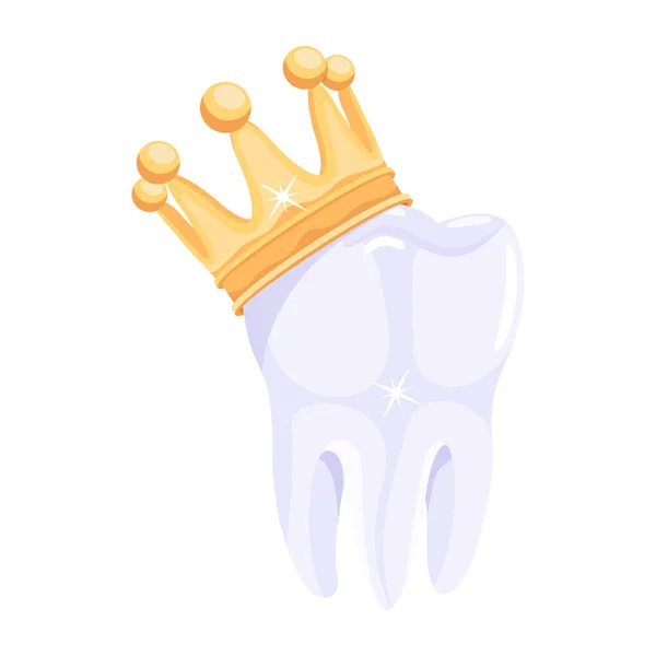 Зуб Короною Векторна Ілюстрація — стоковий вектор