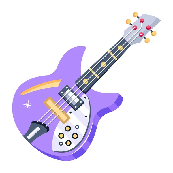 Gitar Müzik Dekorasyon Tasarımı Izole Vektör Illüstrasyonu — Stok Vektör