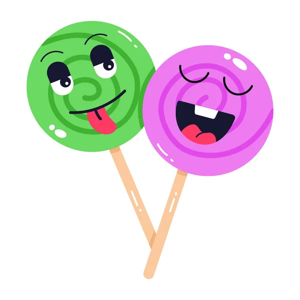 Lindo Dibujo Animado Lollipop Vector Ilustración — Archivo Imágenes Vectoriales