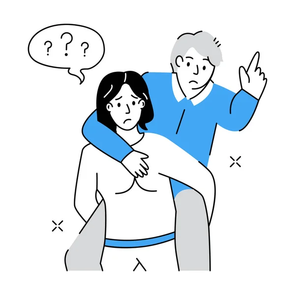 Couple Parlant Bavardant Illustration Vectorielle — Image vectorielle