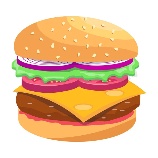 Vectorillustratie Van Hamburger Snack — Stockvector