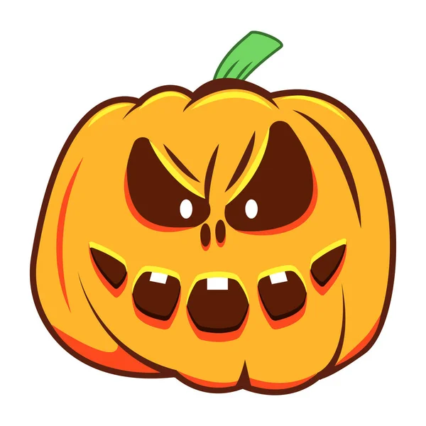 Halloween Abóbora Desenho Animado Ícone Vetor Ilustração — Vetor de Stock