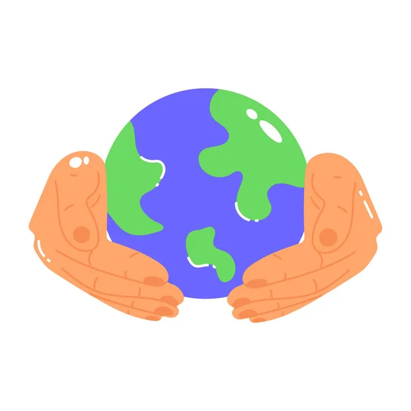 Земля Планета Руками Векторная Иллюстрация — стоковый вектор