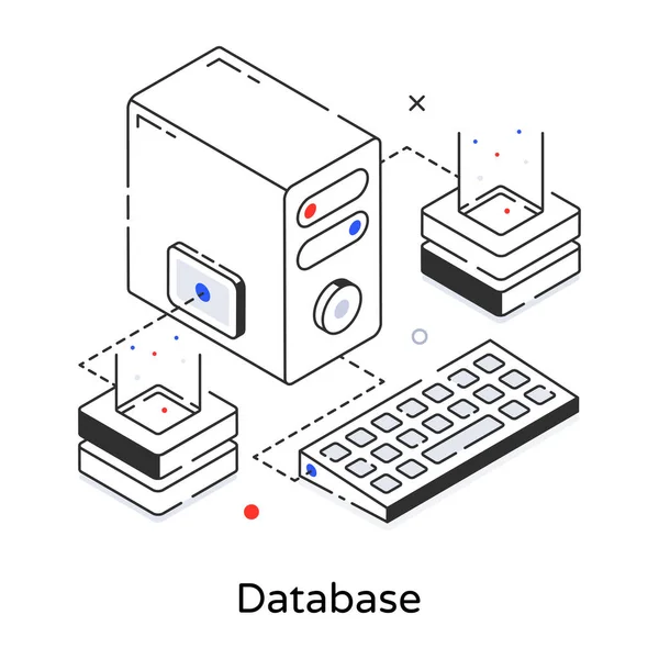 Database Isometric Line Icon — Stock Vector