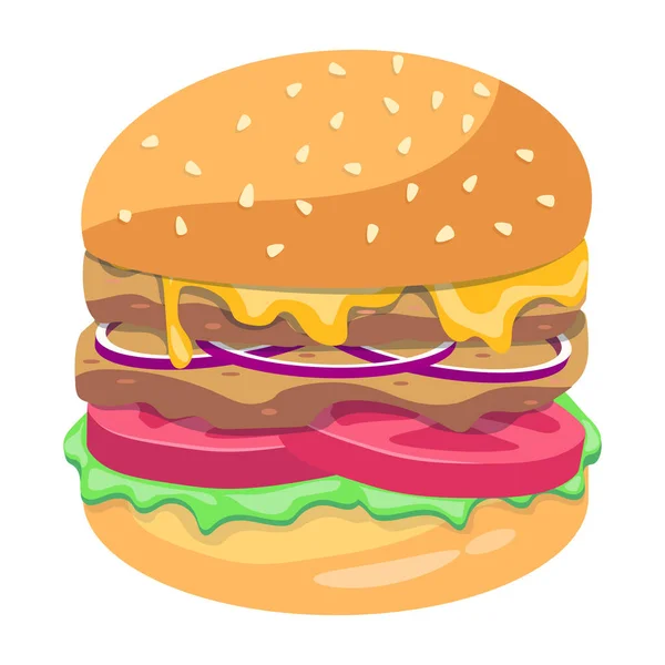 Hamburger Con Formaggio Illustrazione Vettoriale — Vettoriale Stock