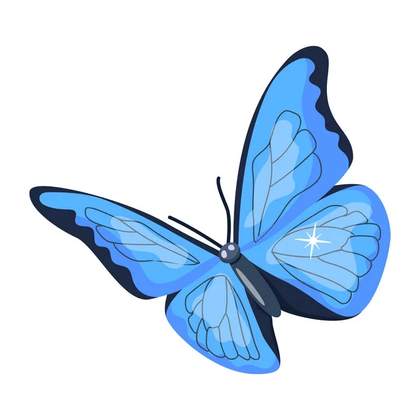 Butterfly Icon Cartoon Illustration Blue Vector Icons Web — Stockvektor
