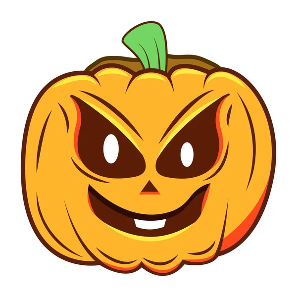 Halloween Tykev Ikona Kreslené Ilustrace Roztomilé Strašidelné Vektorové Ikony Pro — Stockový vektor