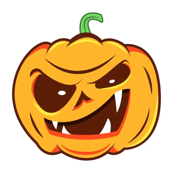 Halloween Tykev Ikona Kreslené Ilustrace Roztomilé Strašidelné Vektorové Ikony Pro — Stockový vektor
