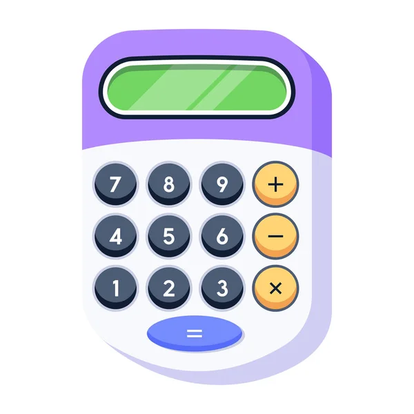 Ikona Kalkulačky Izometrické Zobrazení Starých Vektorových Tlačítek — Stockový vektor