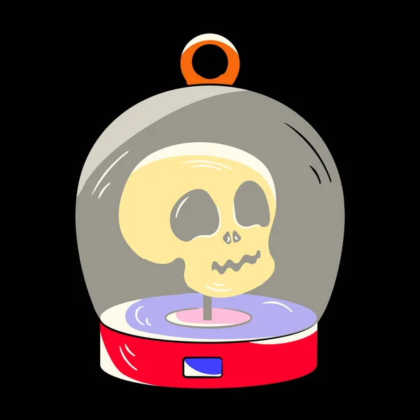 Crâne Avec Une Boule Rouge Illustration Vectorielle — Image vectorielle